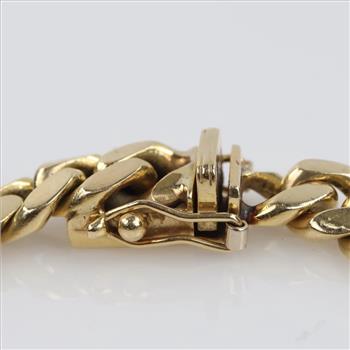 14kt Gold Curb Link Bracelet-Evaluated By Our Certified Gemologist - AGS / GIA