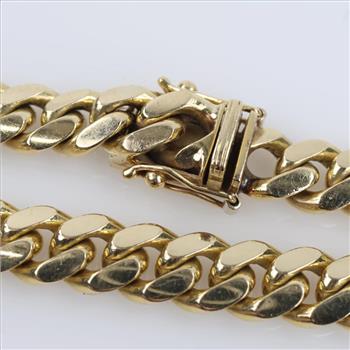 14kt Gold Curb Link Bracelet-Evaluated By Our Certified Gemologist - AGS / GIA