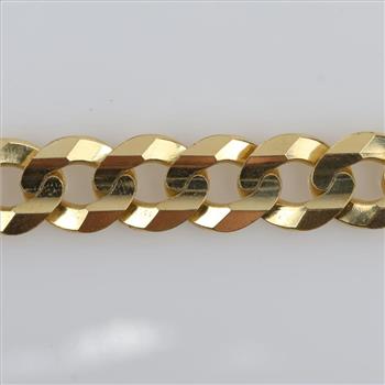 14kt Gold Curb Link Chain Bracelet-Evaluated By Our Certified Gemologist-AGS/GIA