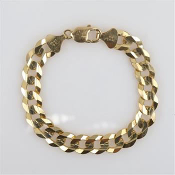 14kt Gold Curb Link Chain Bracelet-Evaluated By Our Certified Gemologist-AGS/GIA