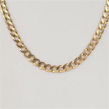 14kt Gold Curb Link Chain Necklace -Evaluated By Our Certified Gemologist - AGS/GIA