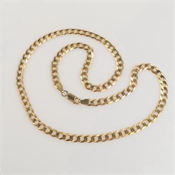 14kt Gold Curb Link Chain Necklace -Evaluated By Our Certified Gemologist - AGS/GIA