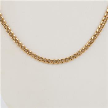 14kt Gold Curb Link Chain Necklace- Evaluated By Our Certified Gemologist-AGS/GIA