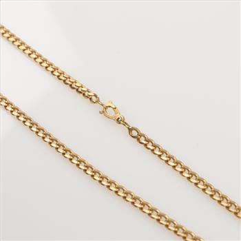 14kt Gold Curb Link Chain Necklace- Evaluated By Our Certified Gemologist-AGS/GIA