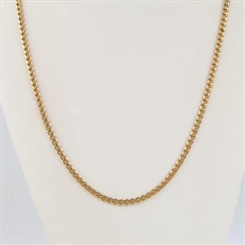 14kt Gold Curb Link Chain Necklace- Evaluated By Our Certified Gemologist-AGS/GIA