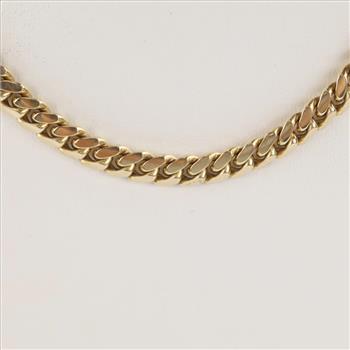 14kt Gold Curb Link Chain Necklace-Evaluated By Our Certified Gemologist - AGS / GIA