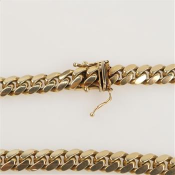 14kt Gold Curb Link Chain Necklace-Evaluated By Our Certified Gemologist - AGS / GIA