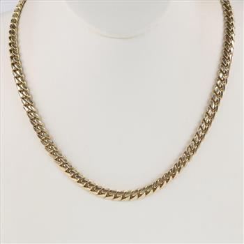 14kt Gold Curb Link Chain Necklace-Evaluated By Our Certified Gemologist - AGS / GIA