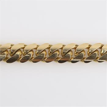 14kt Gold Curb Link Chain Necklace-Evaluated By Our Certified Gemologist-AGS/GIA
