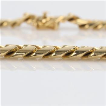 14kt Gold Curb Link Chain Necklace-Evaluated By Our Certified Gemologist-AGS/GIA