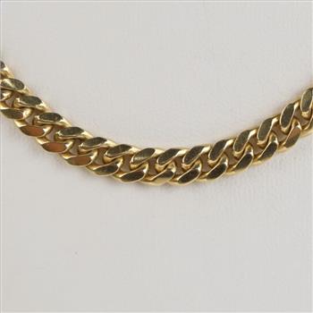 14kt Gold Curb Link Chain Necklace-Evaluated By Our Certified Gemologist-AGS/GIA