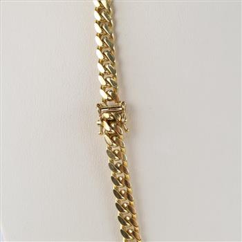 14kt Gold Curb Link Chain Necklace-Evaluated By Our Certified Gemologist-AGS/GIA