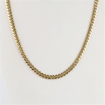 14kt Gold Curb Link Chain Necklace-Evaluated By Our Certified Gemologist-AGS/GIA
