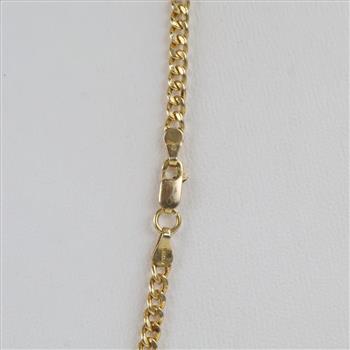 14kt Gold Curb Link Hollow Necklace