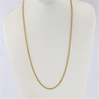 14kt Gold Curb Link Hollow Necklace