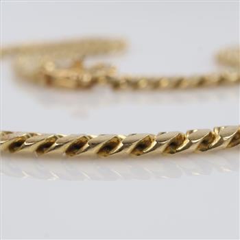 14kt Gold Curb Link Necklace, Evaluated By Our Certified Gemologist-AGS/GIA