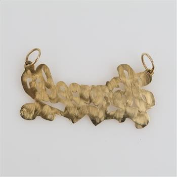 14kt Gold Cursive ID Pendant
