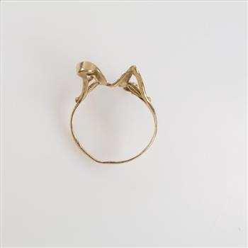 14kt Gold Cursive Letter N Ring