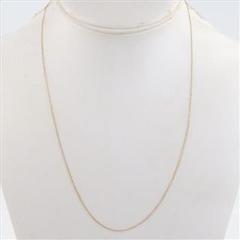 14kt Gold Delicate Curb Chain Necklace