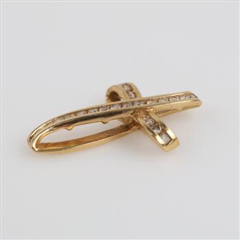 14kt Gold Diamond Accent Cross Pendant