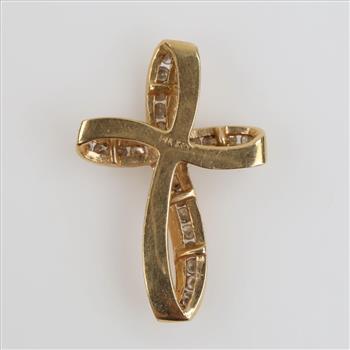 14kt Gold Diamond Accent Cross Pendant