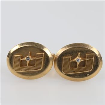14kt Gold Diamond Accent Cufflinks