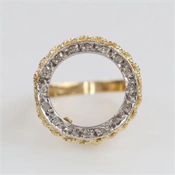 14kt Gold Diamond Accent Frame Ring