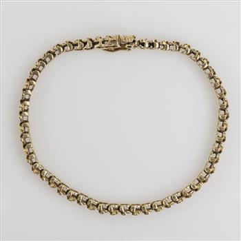 14kt Gold Diamond And Red Stone Bracelet