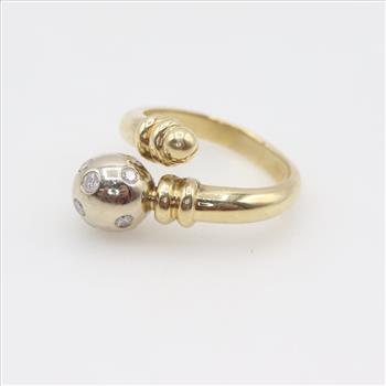 14kt Gold Diamond Ball Ring