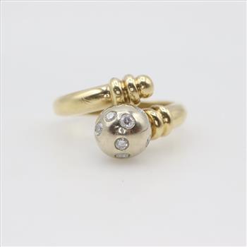 14kt Gold Diamond Ball Ring