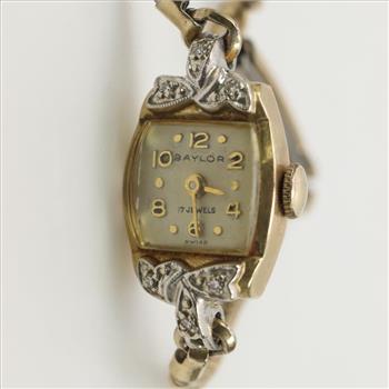 14kt Gold Diamond Baylor Vintage Watch