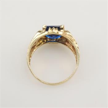 14kt Gold Diamond Blue Spinel Ring