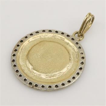 14kt Gold Diamond Brand Logo Pendant