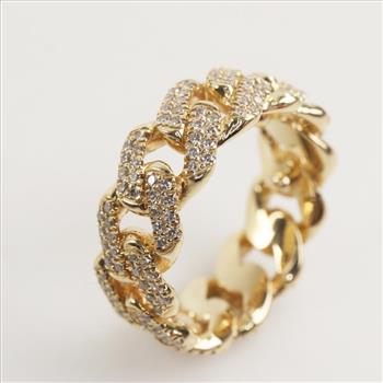 14kt Gold Diamond Chain Ring