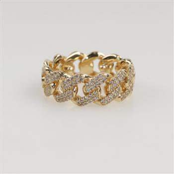 14kt Gold Diamond Chain Ring