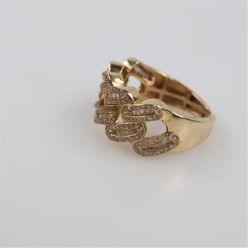14kt Gold Diamond Chain Style Ring
