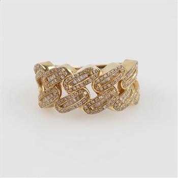 14kt Gold Diamond Chain Style Ring