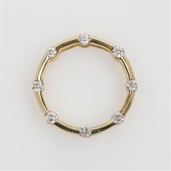 14kt Gold Diamond Circle Pendant