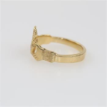 14kt Gold Diamond Claddagh Ring