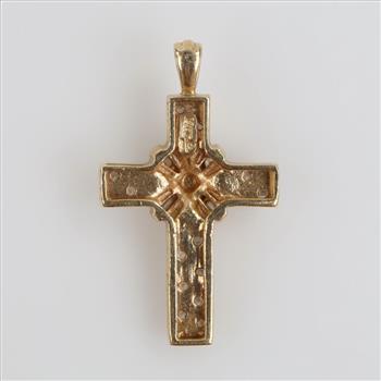 14kt Gold Diamond Cross Pendant