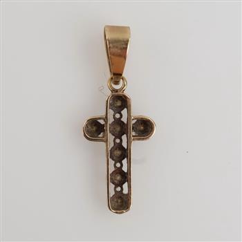 14kt Gold Diamond Cross Pendant