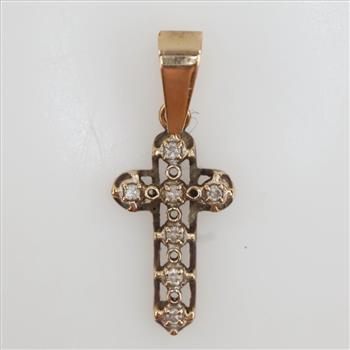 14kt Gold Diamond Cross Pendant