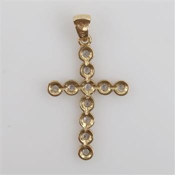 14kt Gold Diamond Cross Pendant