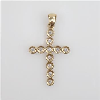 14kt Gold Diamond Cross Pendant