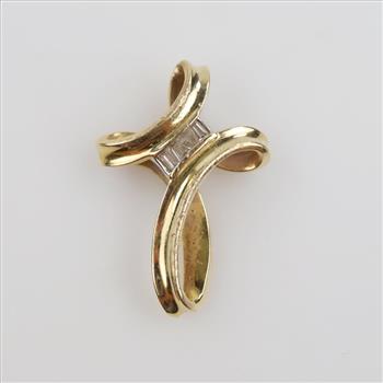 14kt Gold Diamond Cross Pendant