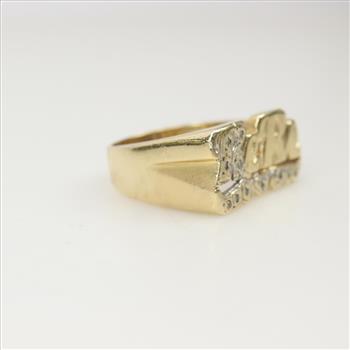 14kt Gold Diamond Cursive Name Ring