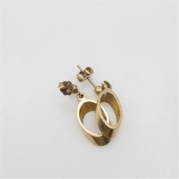 14kt Gold Diamond Dangle Earrings