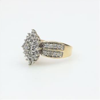 14kt Gold Diamond Double Shank Ring