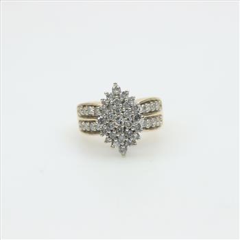 14kt Gold Diamond Double Shank Ring