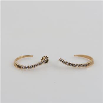 14kt Gold Diamond Droop Earrings